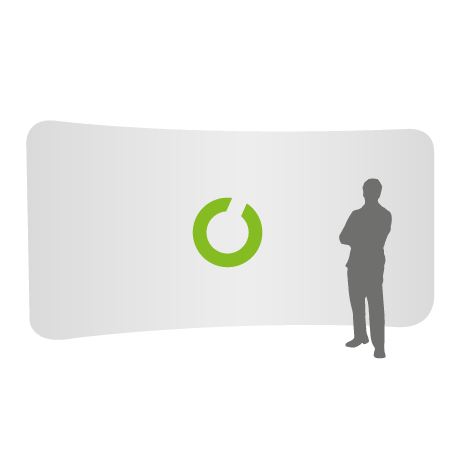 Textilwand ALU | 600er gebogen | einseitig bedruckt